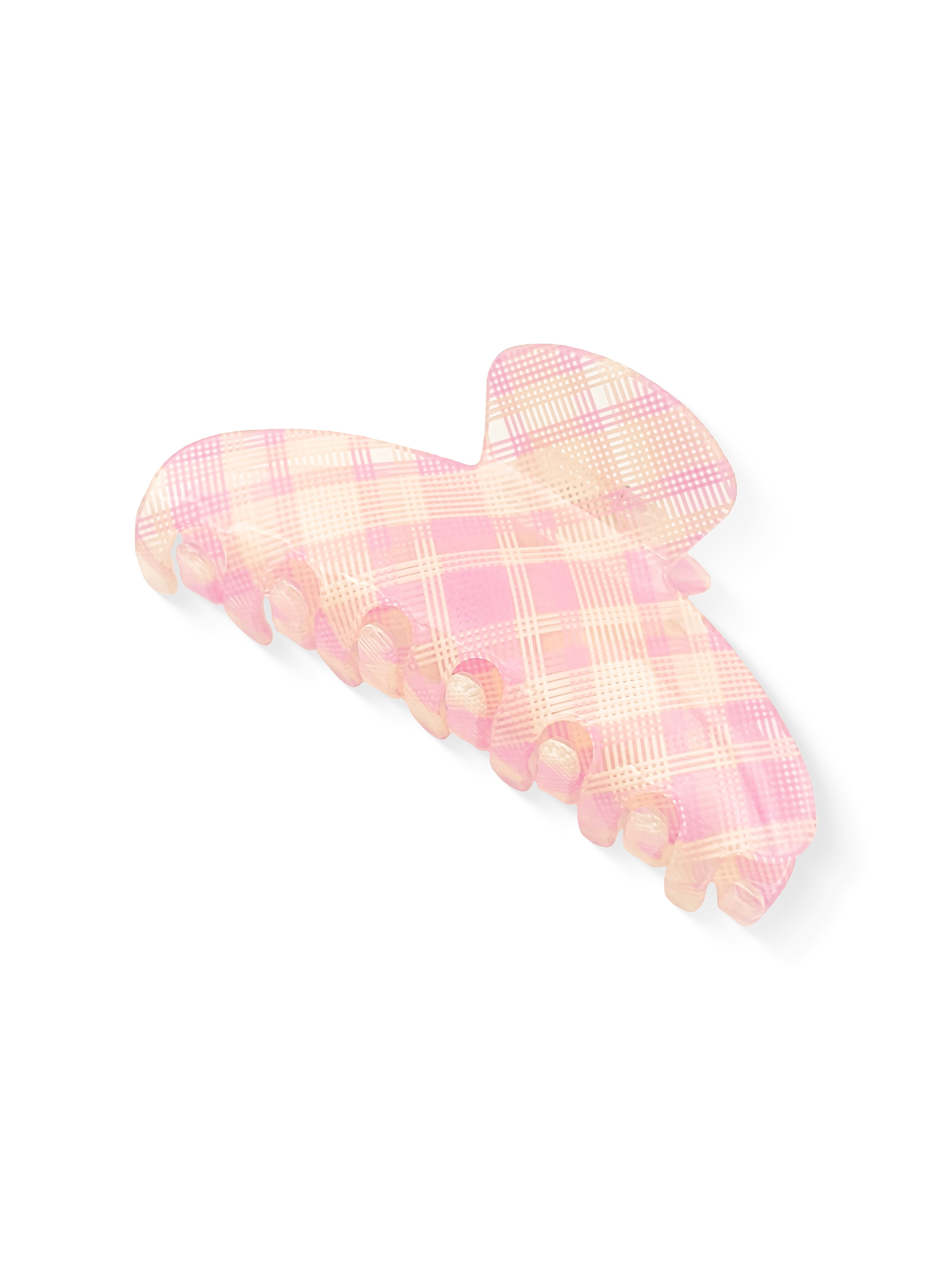Pink Gingham Hair Clip