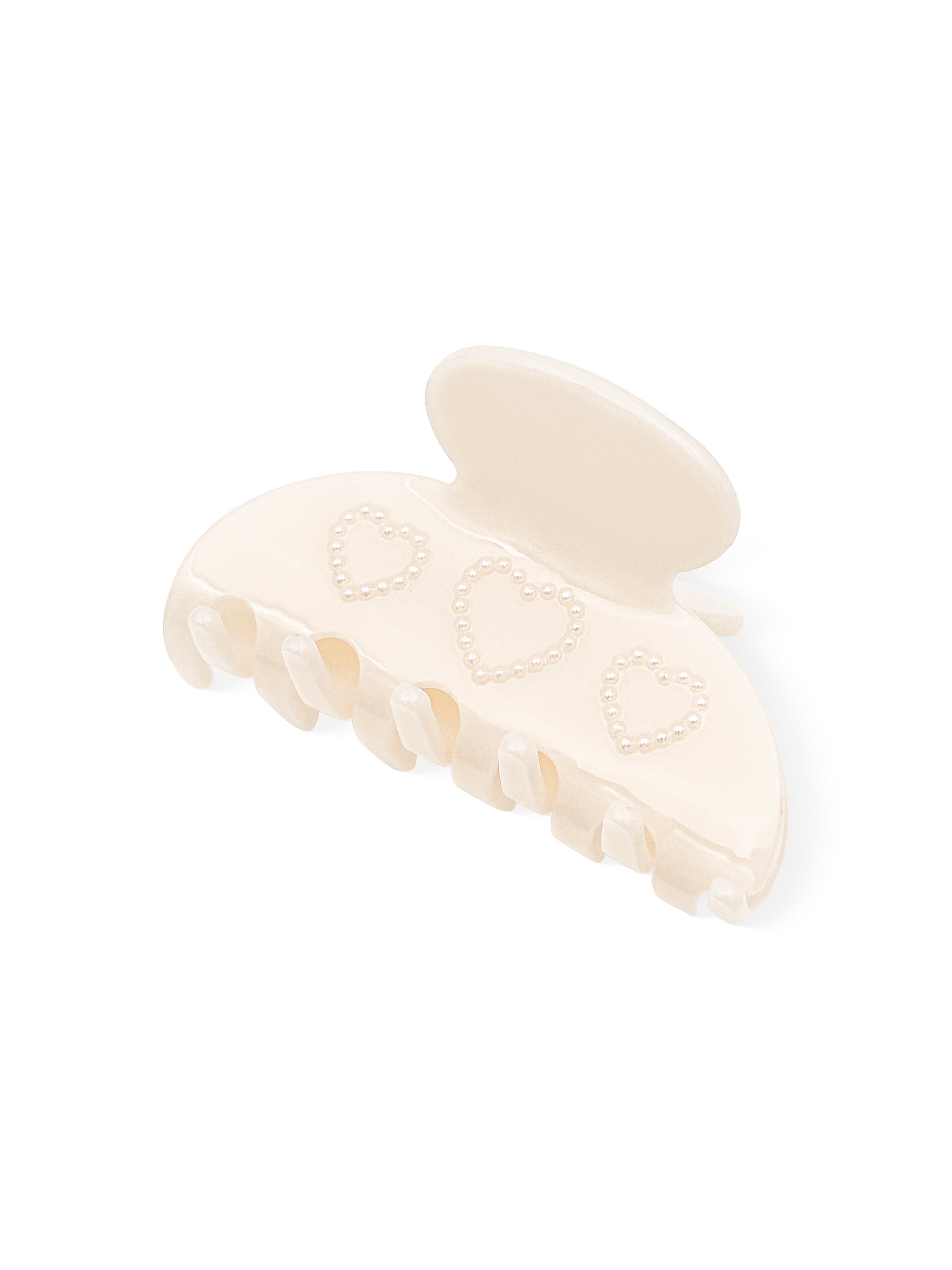 Cupcake Hair Clip Cream – Pearl Heart Mini Acetate Clip