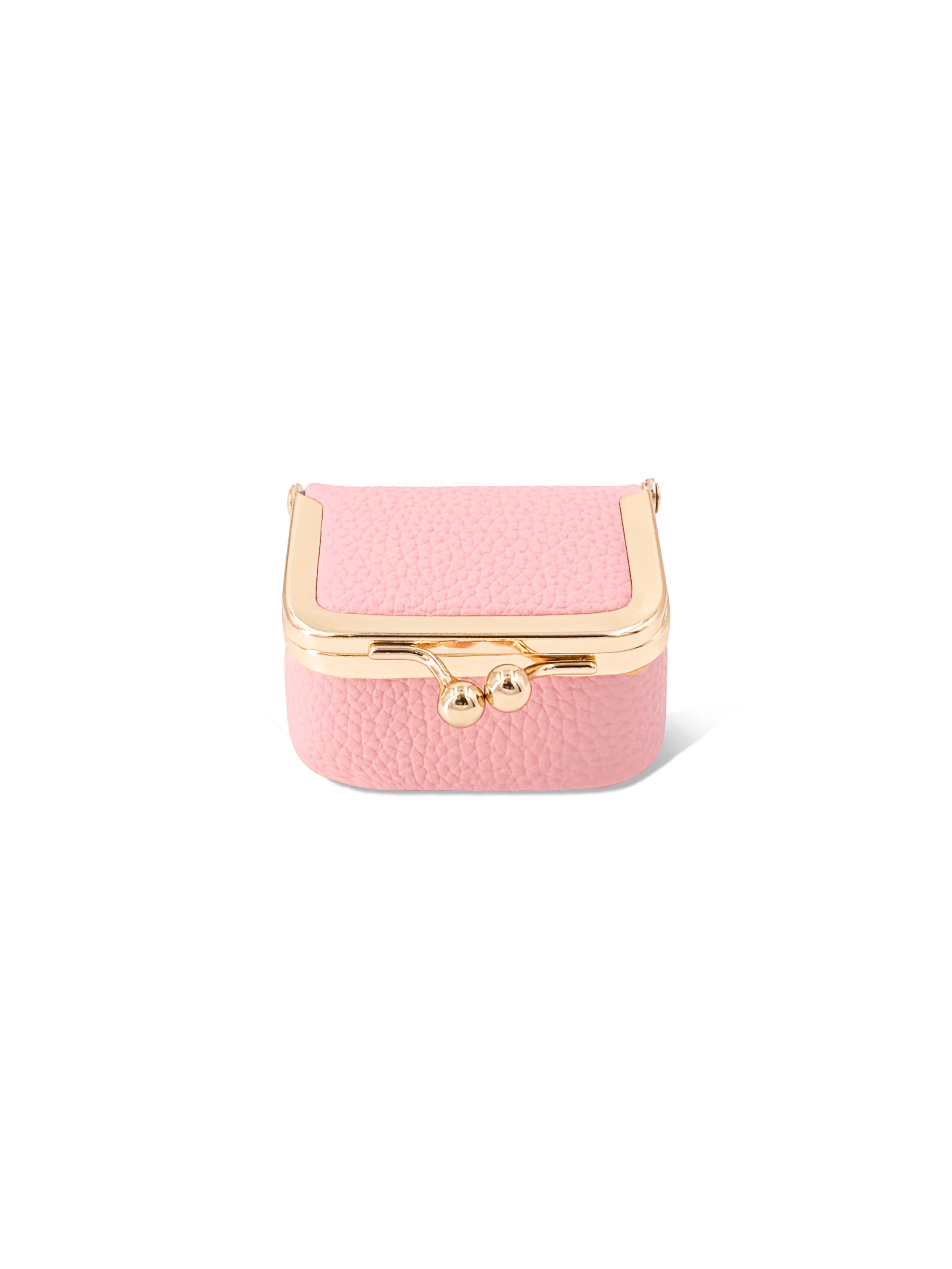 Mini Gem Jewelry Case Blush Pink – Vegan Leather Kiss-Lock Jewelry Case | Rottique