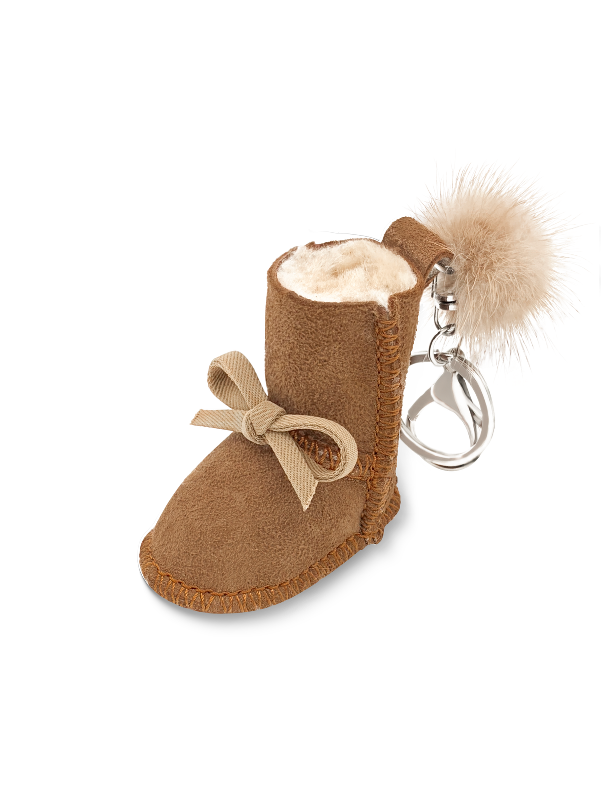 Fluffy Snow Boot Keychain