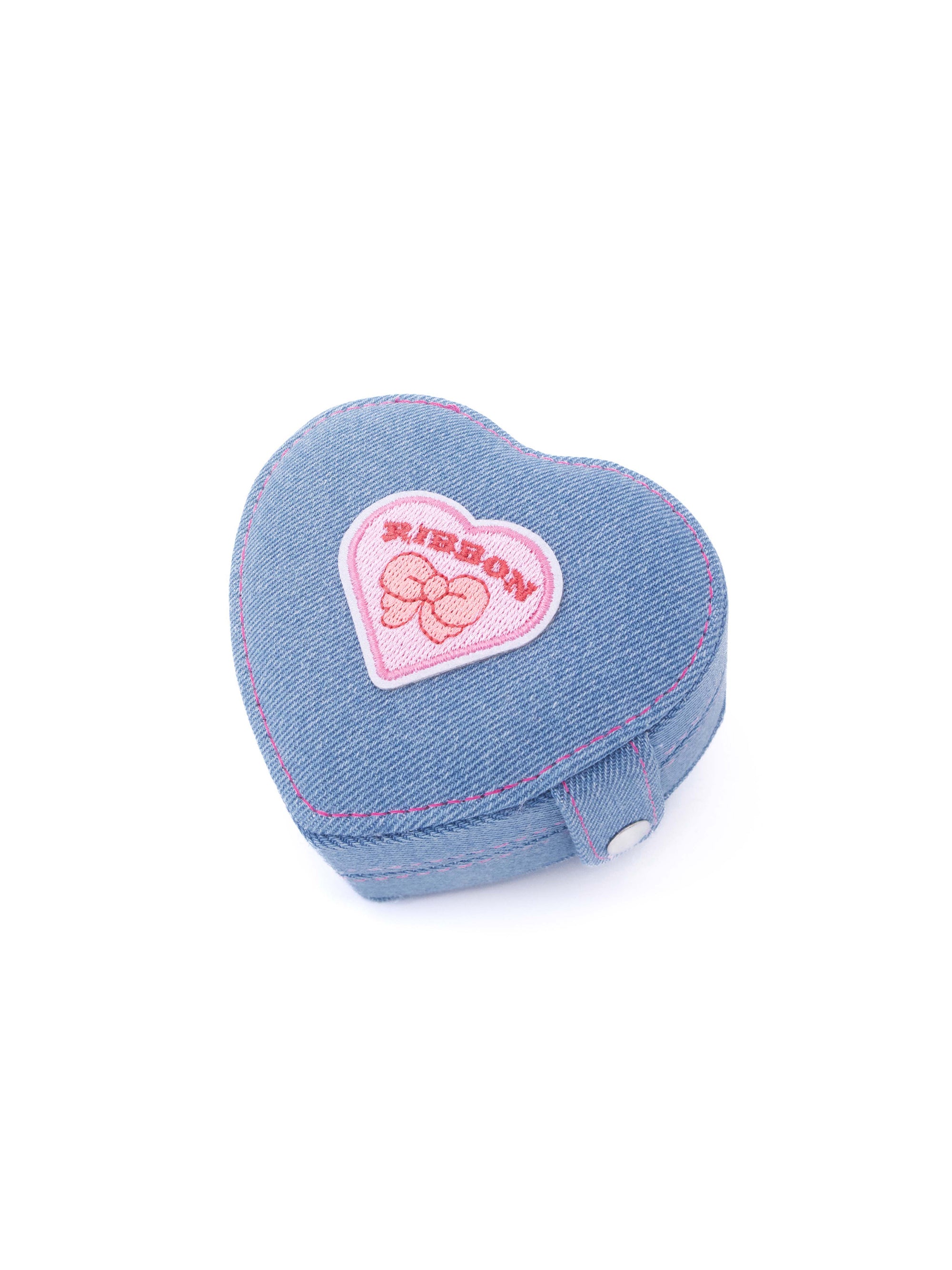 Denim Heart Jewelry Case