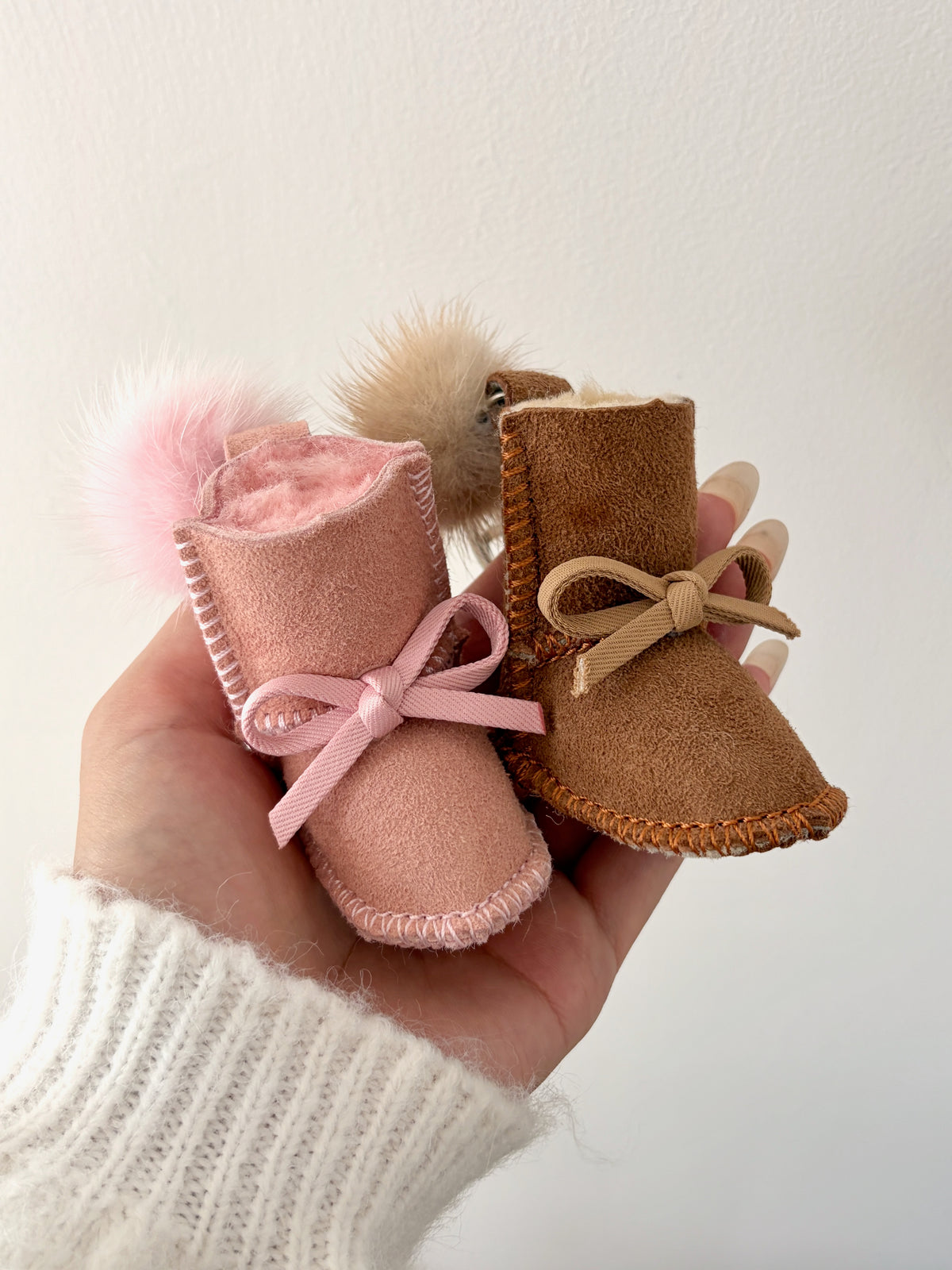 Fluffy Snow Boot Keychain