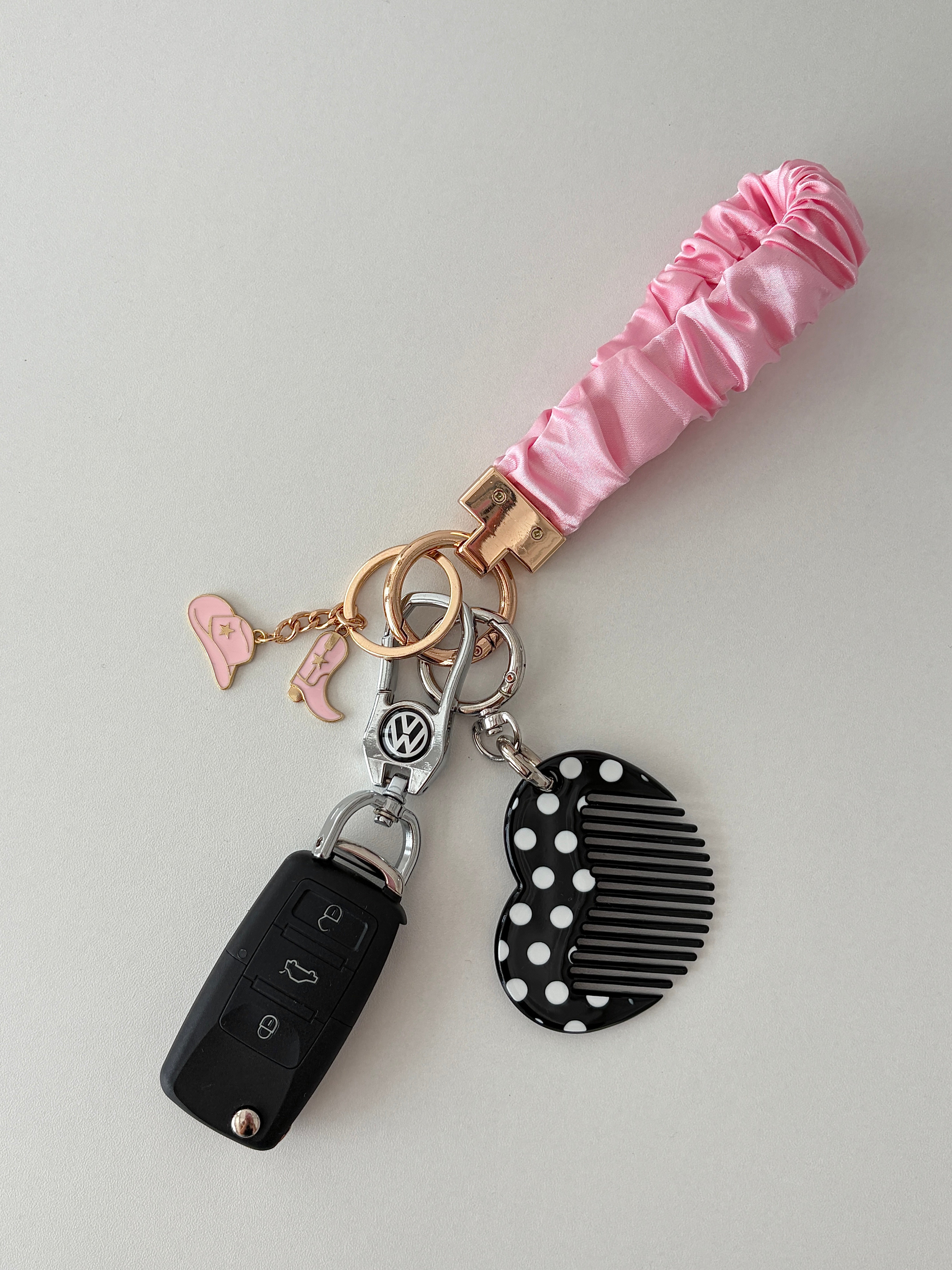 Cowgirl Boots Hat Keychain