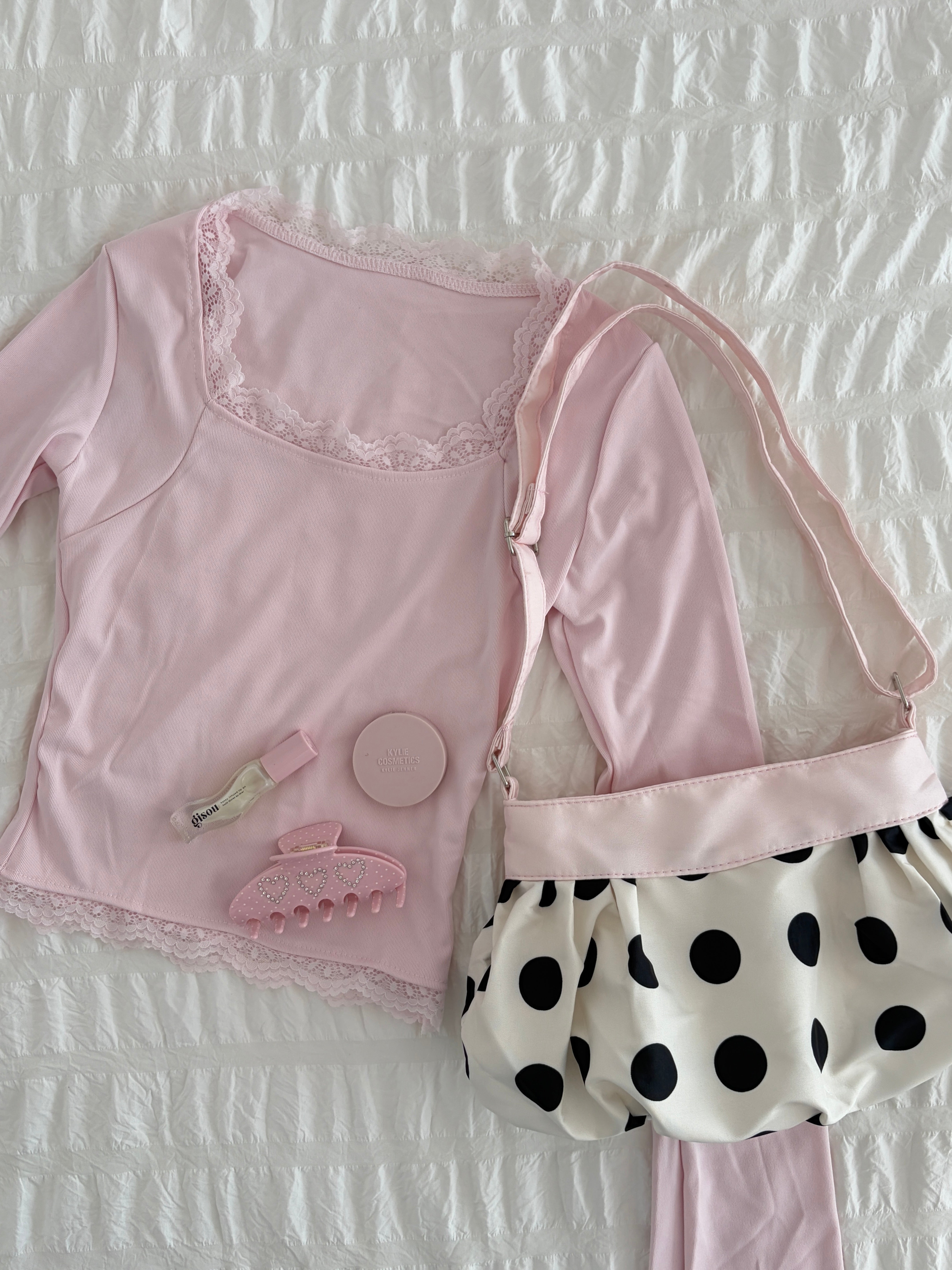 Polka Blush Shoulder Bag
