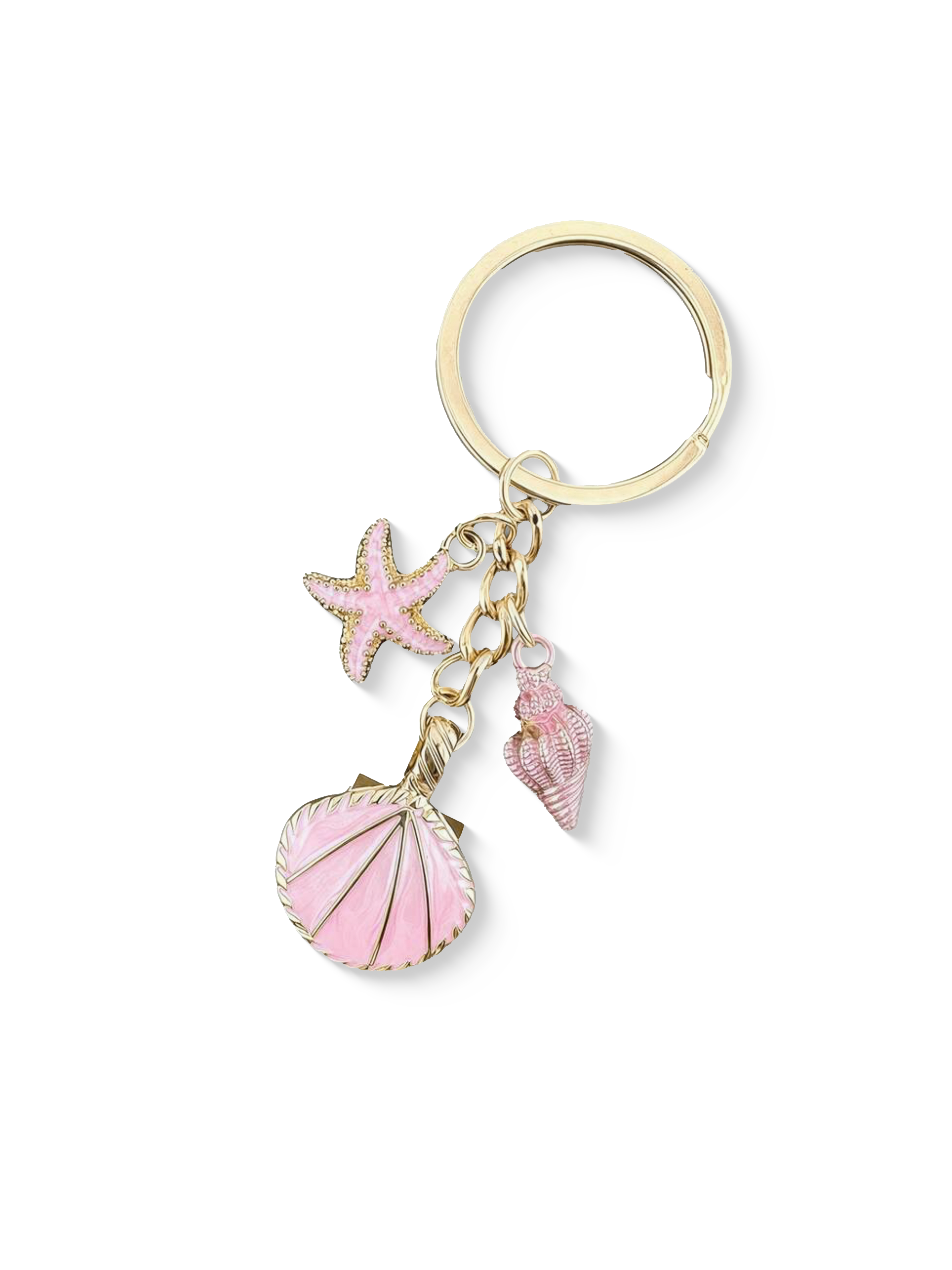 Seaside Charm Keychain – Stainless Steel Keychain Pink | Rottique