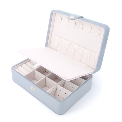 Velura Blue Jewelry Box with super big storage, perfect for travel or display, velvet texture