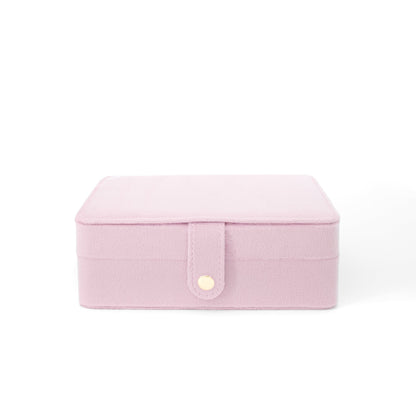 Velura Pink Jewelry Box with super big storage, perfect for travel or display, velvet texture