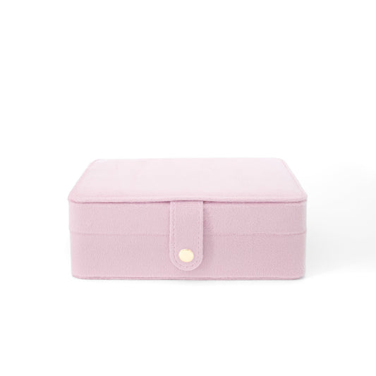 Velura Pink Jewelry Box with super big storage, perfect for travel or display, velvet texture