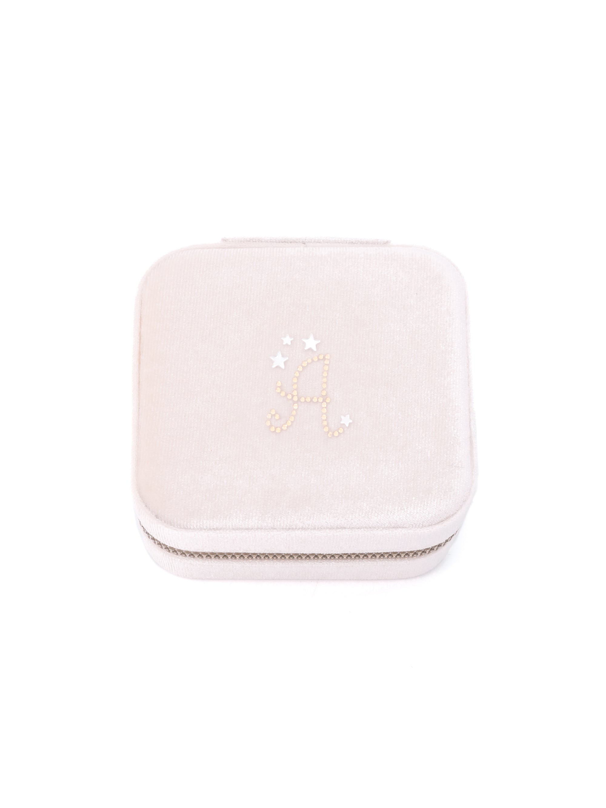 Custom Velura Jewelry Case for travel and gifting ——Cream/White